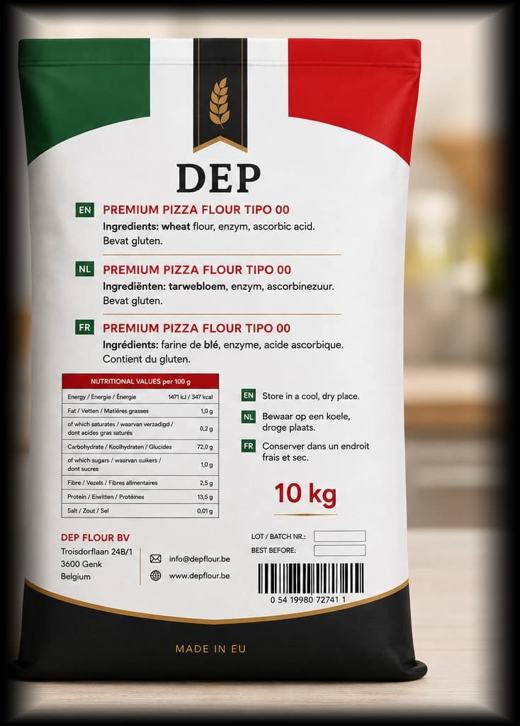 DEP Premium Pizza Flour Tipo 00 — Verpakkingsetiket